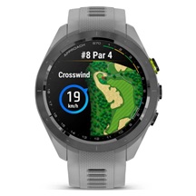 Garmin Approach S70 42 mm GPS-Uhr, Keramiklünette Schwarz/Silikonarmband Pulvergrau