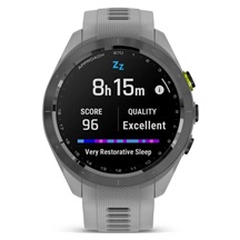 Garmin Approach S70 42 mm GPS-Uhr, Keramiklünette Schwarz/Silikonarmband Pulvergrau