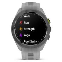 Garmin Approach S70 42 mm GPS-Uhr, Keramiklünette Schwarz/Silikonarmband Pulvergrau