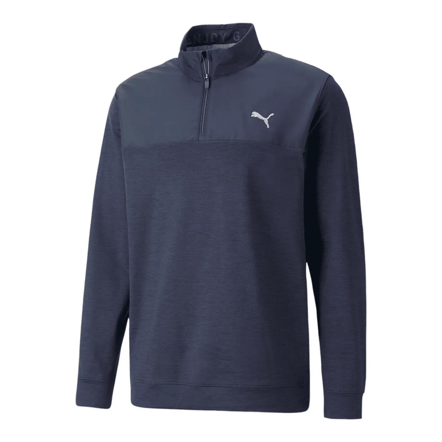 Puma Cloudspun Colorblock 1/4 Zip Herren Sweatshirt, dunkelblau