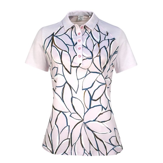Callaway Linear Floral Damen Poloshirt, pink nectar
