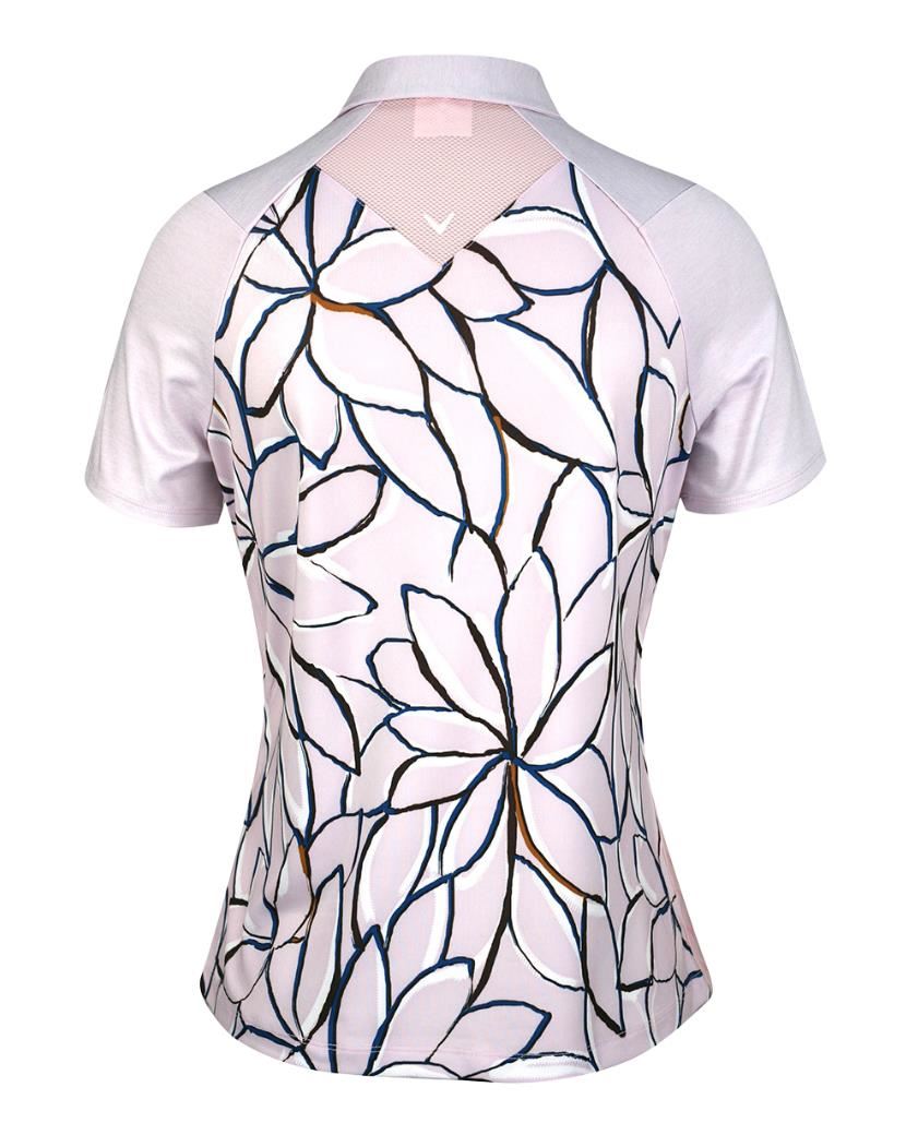 Callaway Linear Floral Damen Poloshirt, pink nectar