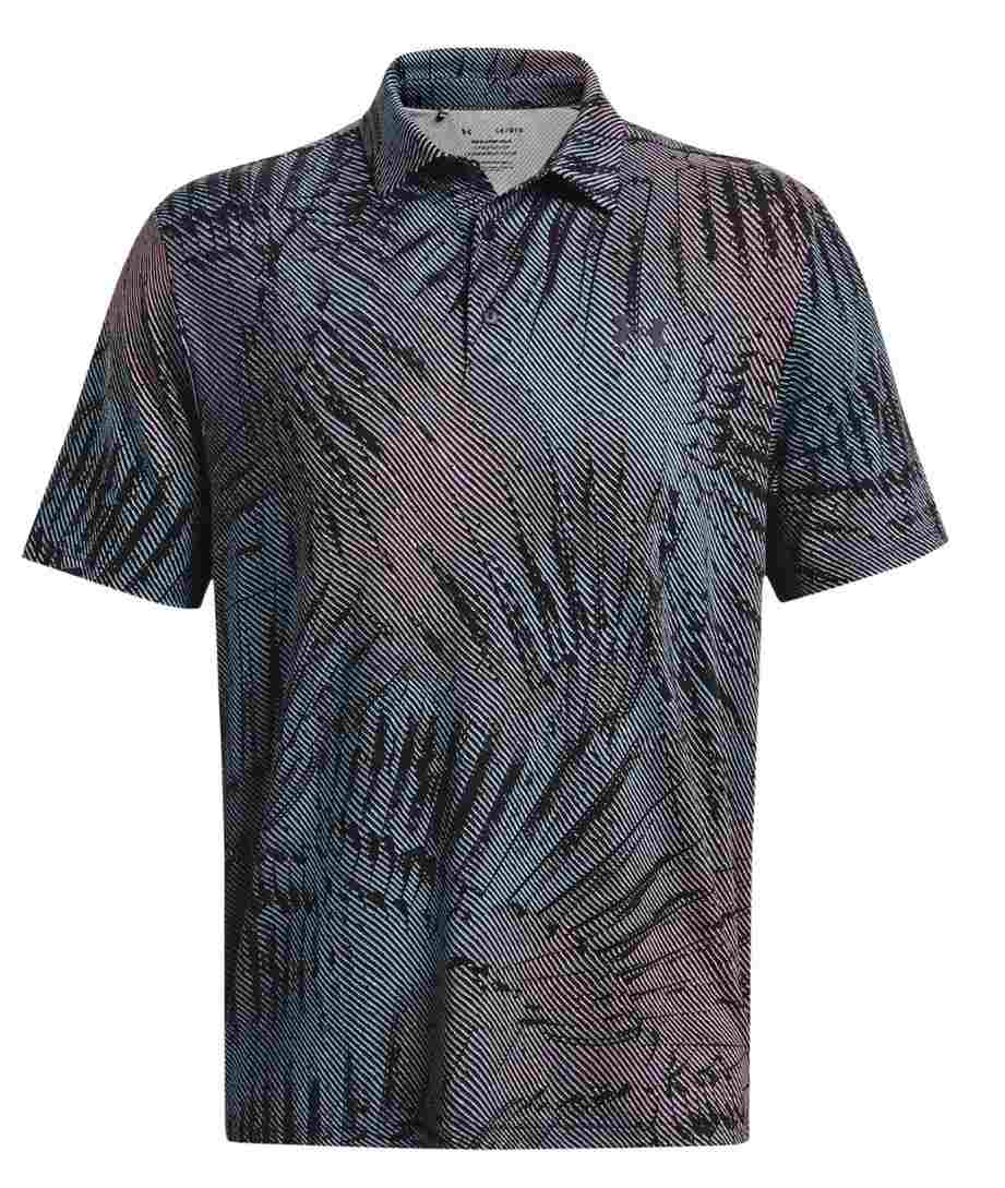 Under Armour Playoff 3.0 Printed Herren Poloshirt, schwarz/rosa