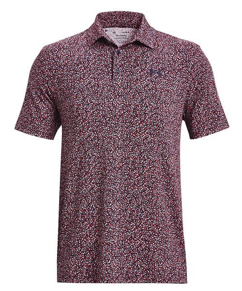 Under Armour Playoff 3.0 Printed Herren Poloshirt, dunkelblau/rot