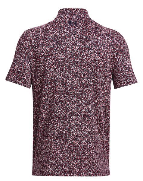 Under Armour Playoff 3.0 Printed Herren Poloshirt, dunkelblau/rot
