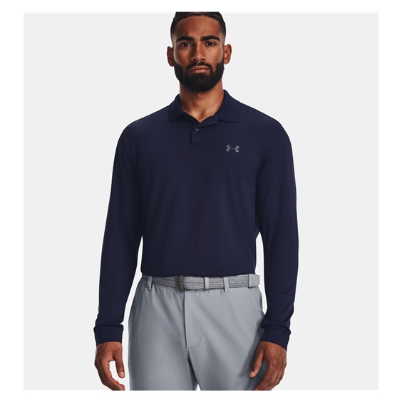 Under Armour Matchplay Herren Langarm-Poloshirt, dunkelblau