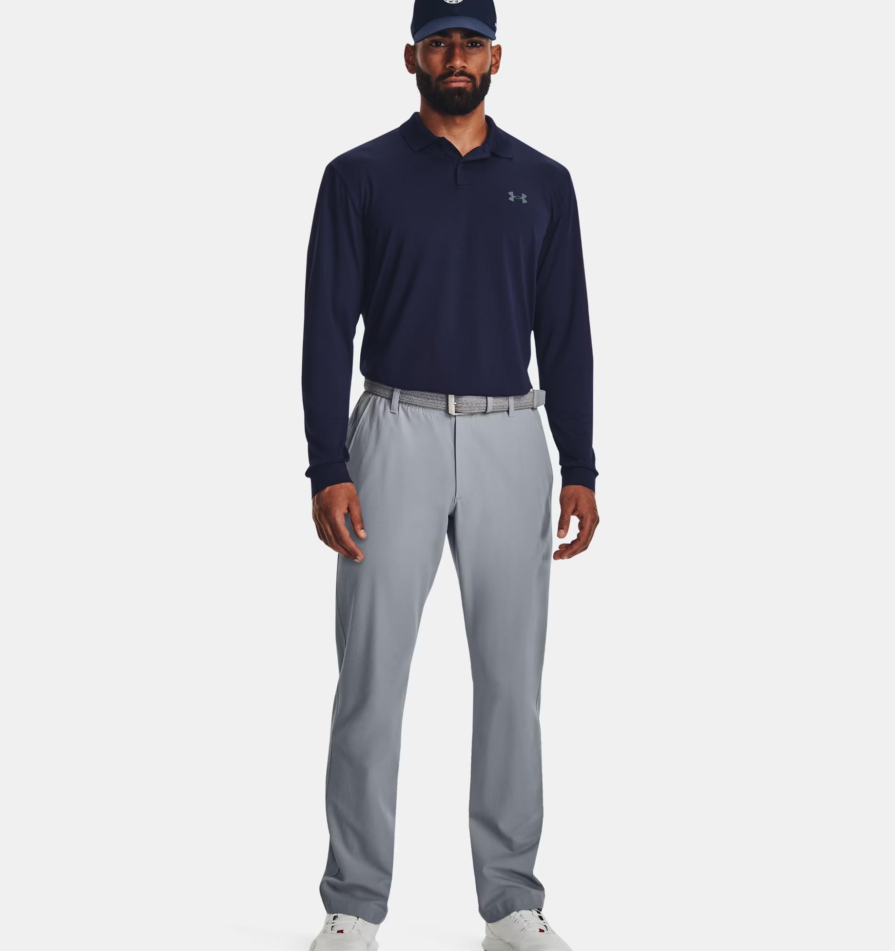 Under Armour Matchplay Herren Langarm-Poloshirt, dunkelblau