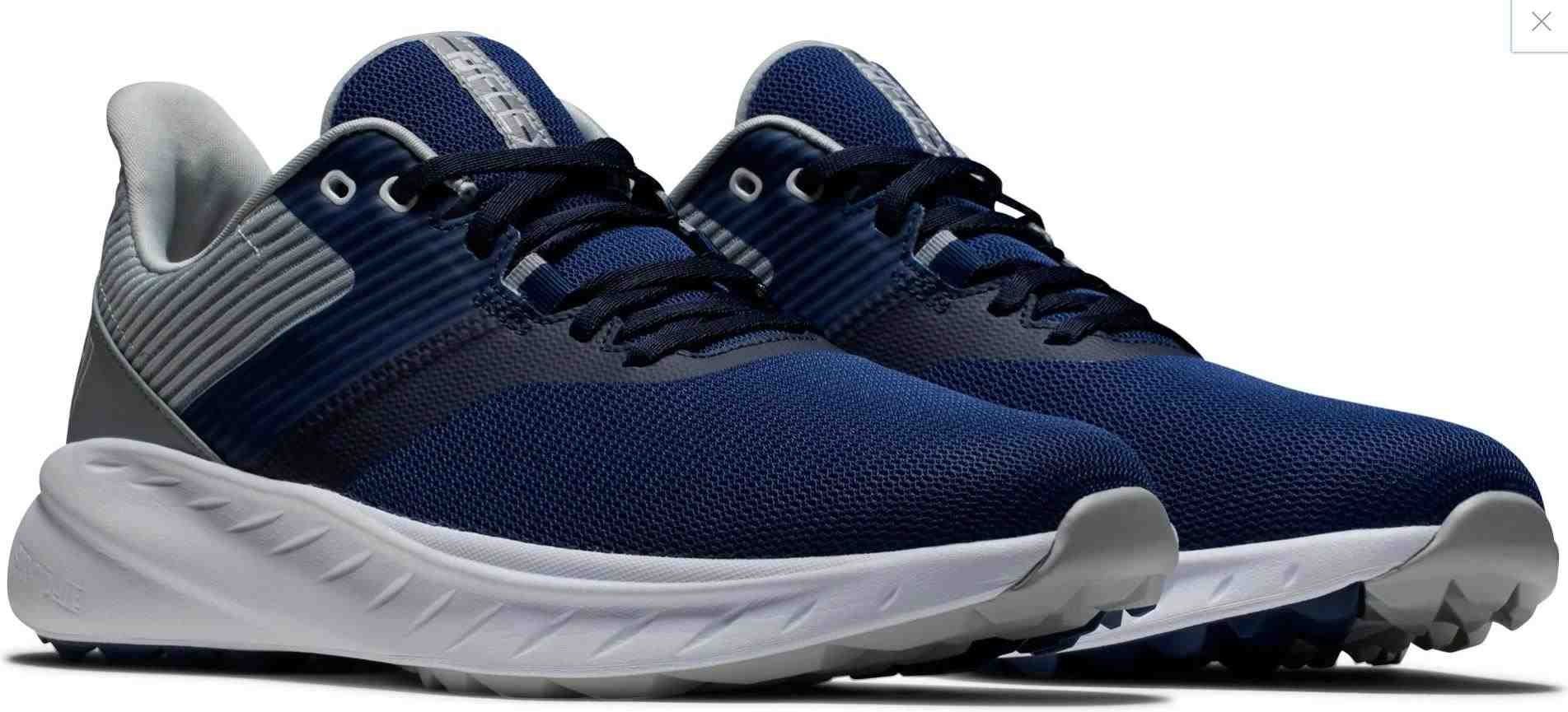 New in Box FootJoy Flex Men's Golf Shoes, White / Navy, 9.5