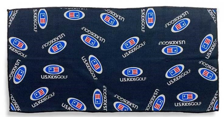 U.S. Kids Golf Multi Logo Microfiber Golfhandtuch, schwarz