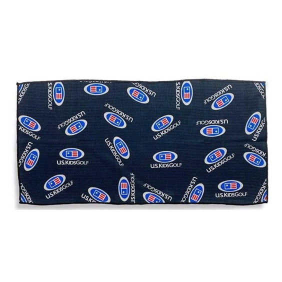 U.S. Kids Golf Multi Logo Microfiber Golfhandtuch, schwarz
