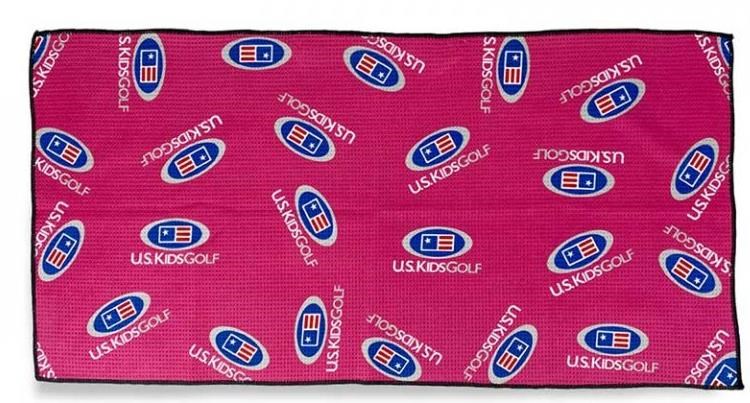 U.S. Kids Golf Multi Logo Microfiber Golfhandtuch, rosa