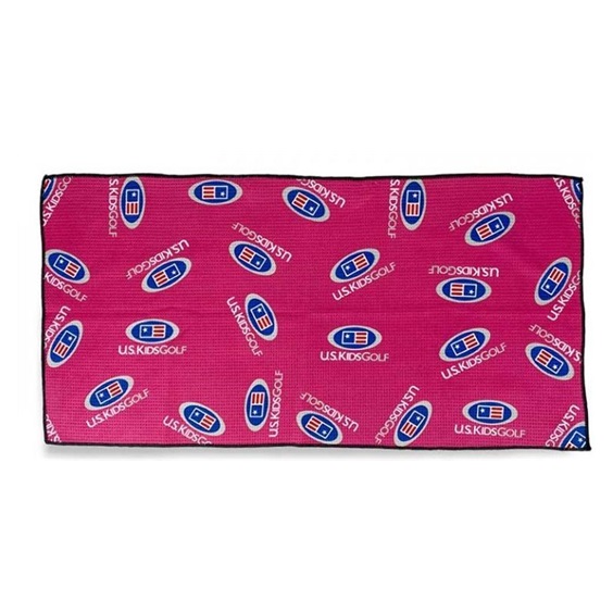U.S. Kids Golf Multi Logo Microfiber Golfhandtuch, rosa