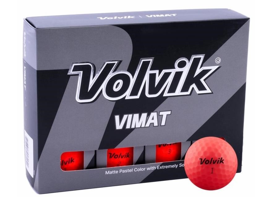 Volvik Vimat Golfbälle, rot, 12 Stk.