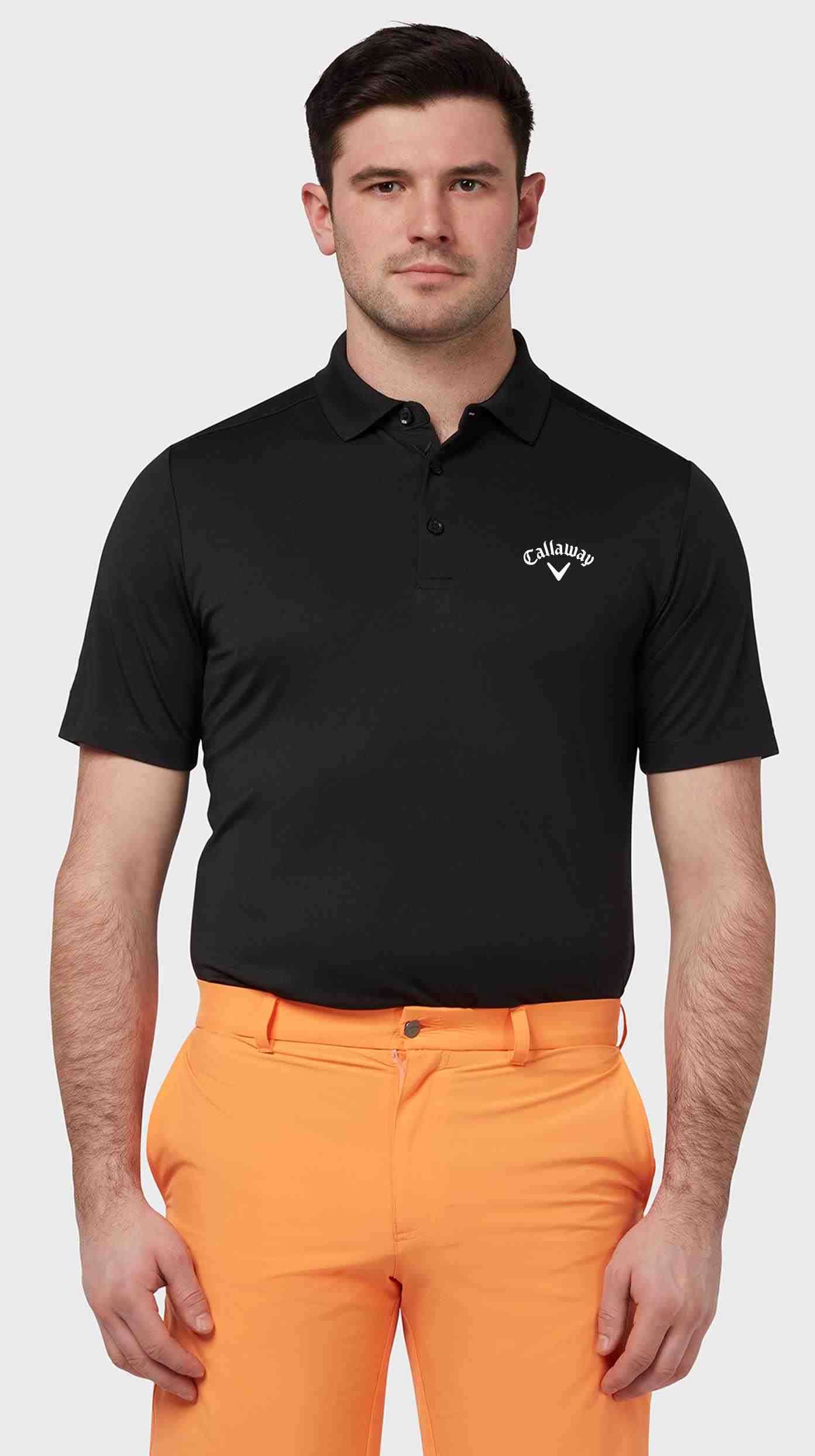 Callaway Tournament Chest Logo Herren Poloshirt, schwarz