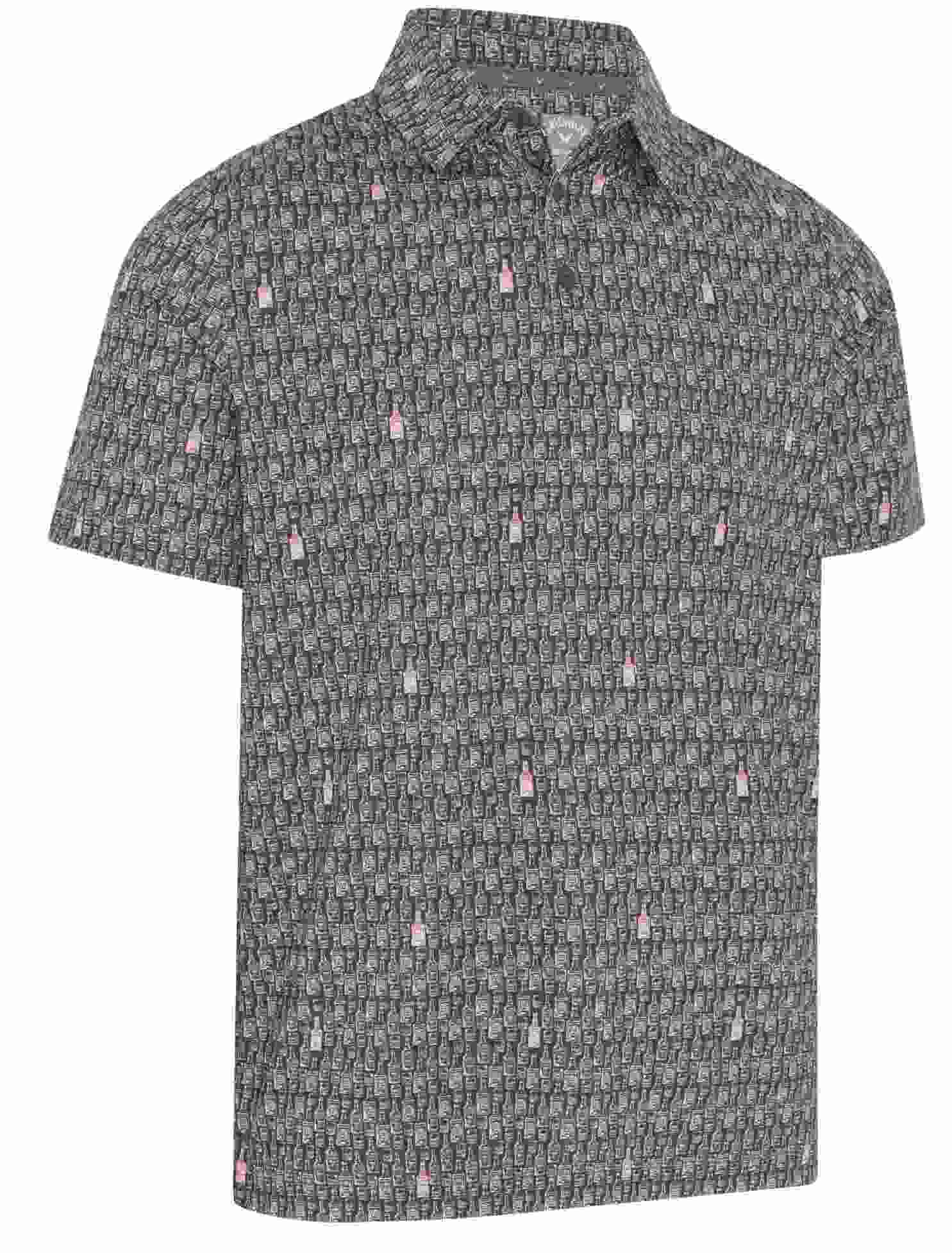 Callaway All-Over Scotch Novelty Print Herren Poloshirt, grau