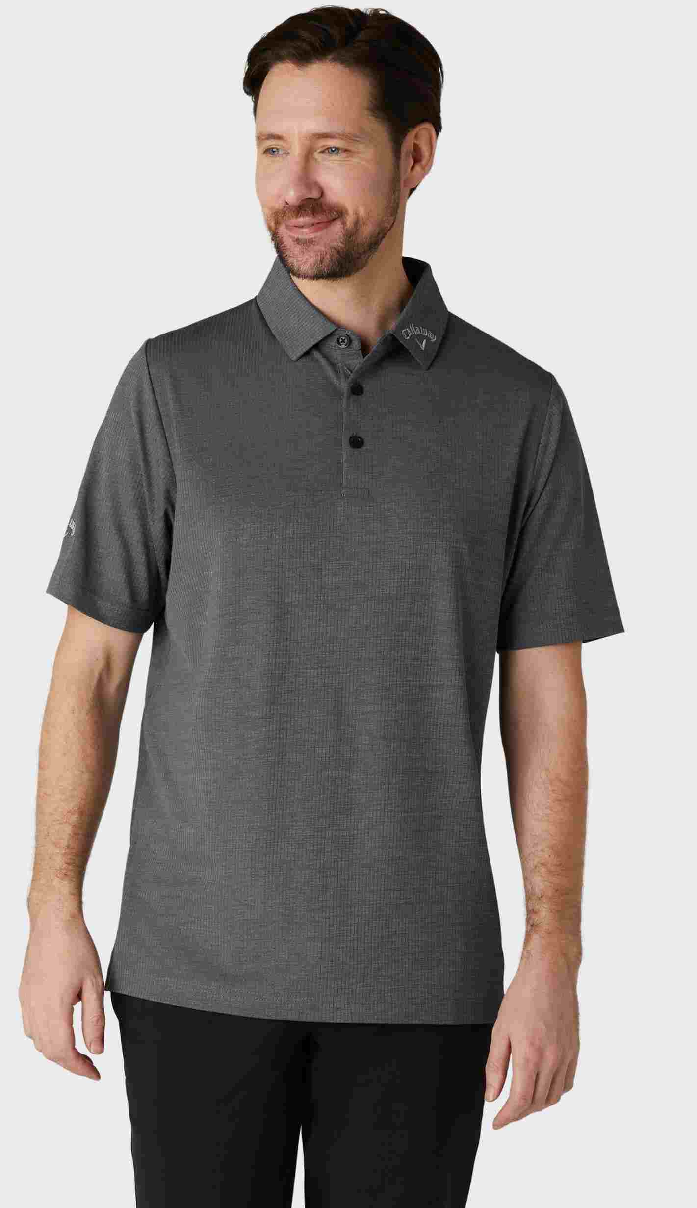 Callaway Ventilated Classic Jacquard Herren Poloshirt, schwarz