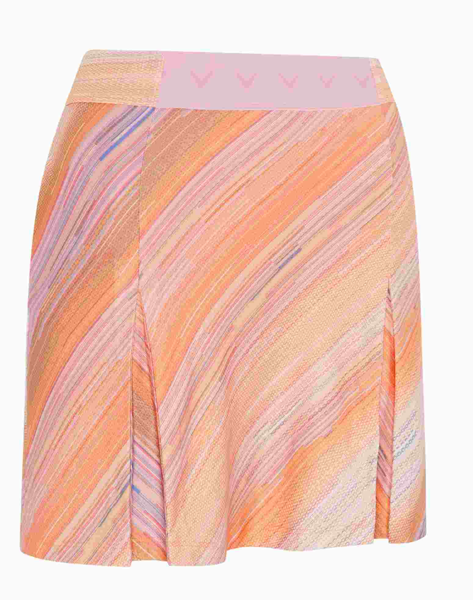 Callaway Striped Pleated 17" Golfrock, papaya