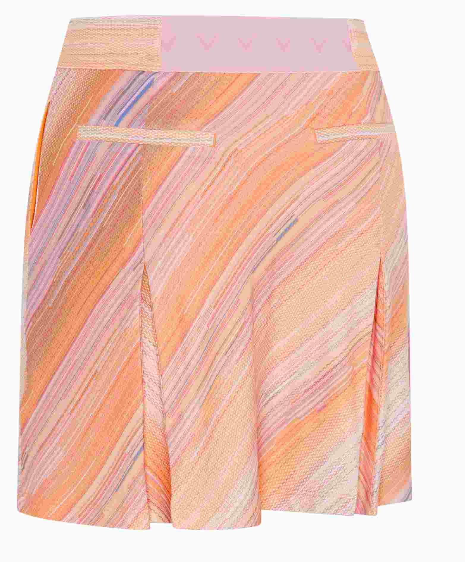 Callaway Striped Pleated 17" Golfrock, papaya