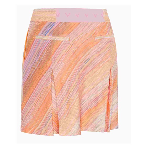 Callaway Striped Pleated 17" Golfrock, papaya