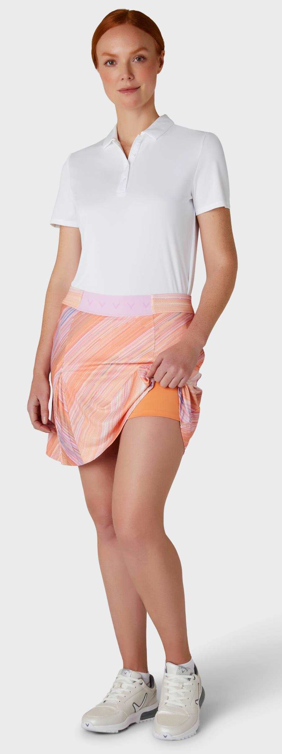 Callaway Striped Pleated 17" Golfrock, papaya