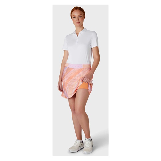 Callaway Striped Pleated 17" Golfrock, papaya