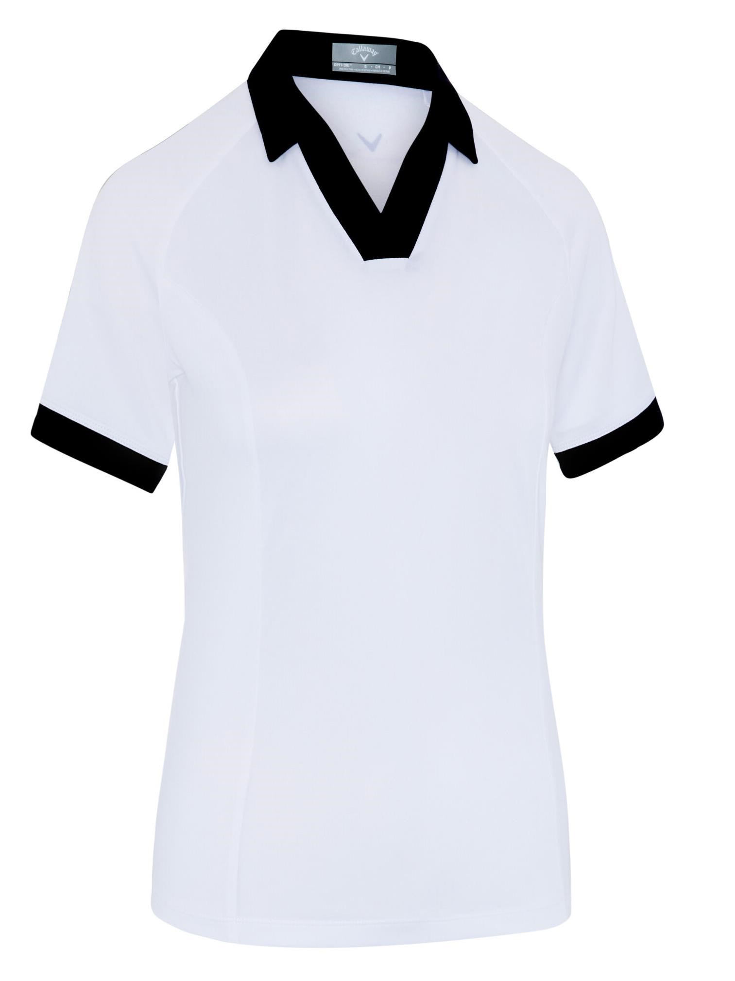 Callaway V-Placket Colorblock Damen Poloshirt, weiss/schwarz