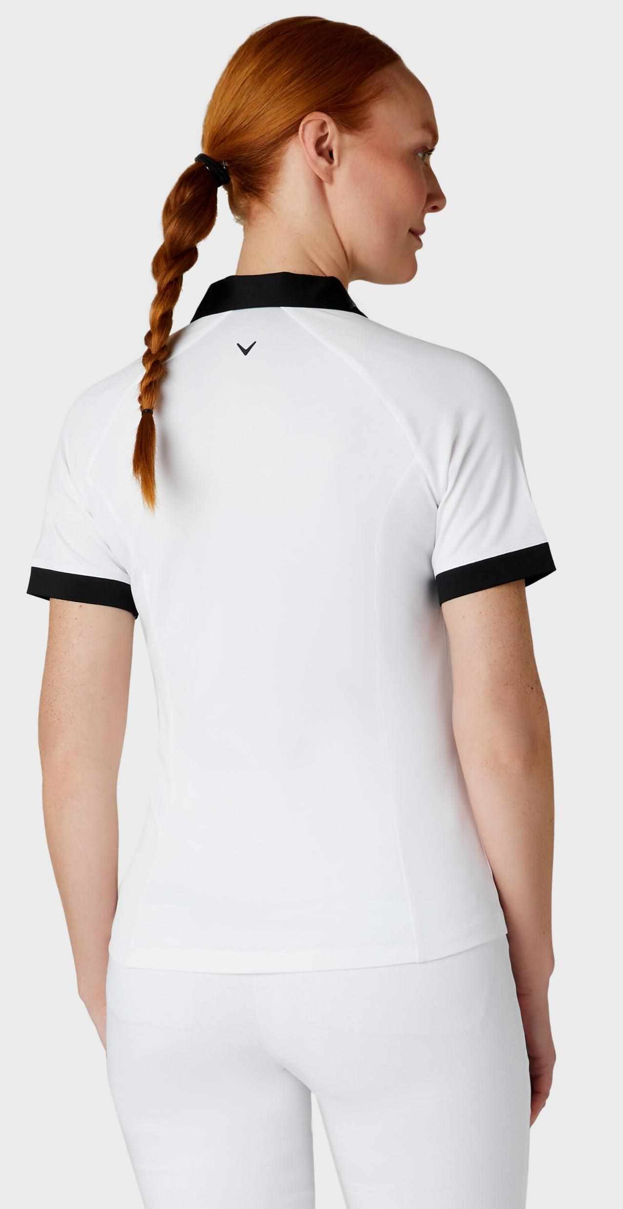 Callaway V-Placket Colorblock Damen Poloshirt, weiss/schwarz