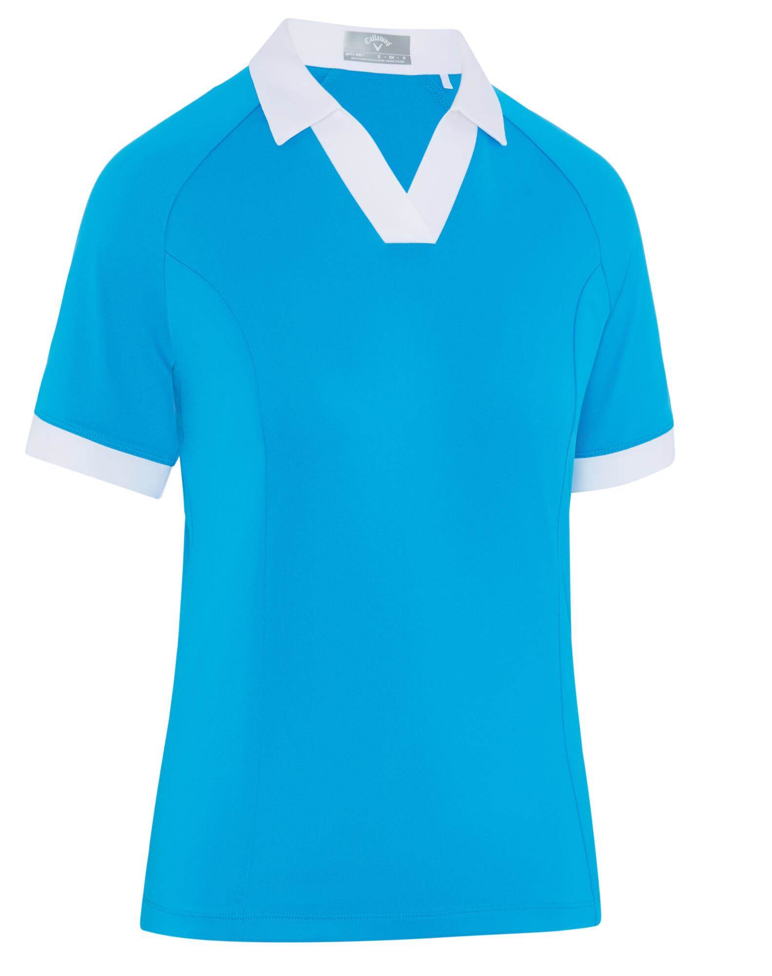 Callaway V-Placket Colorblock Damen Poloshirt, blau