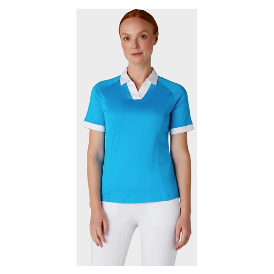 Callaway V-Placket Colorblock Damen Poloshirt, blau