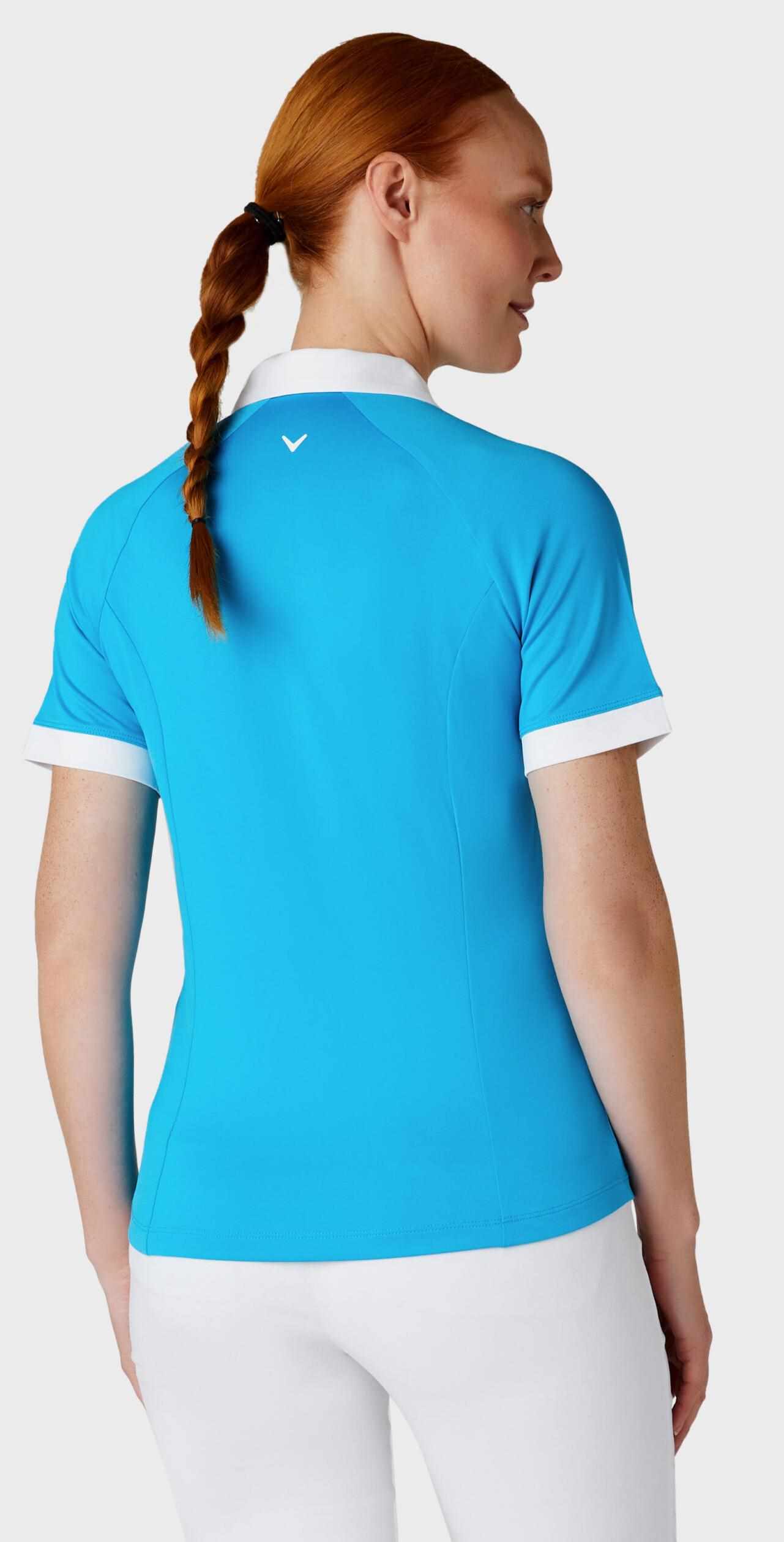 Callaway V-Placket Colorblock Damen Poloshirt, blau
