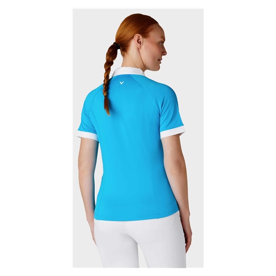 Callaway V-Placket Colorblock Damen Poloshirt, blau