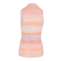 Callaway Striped Sleeveless Damen Poloshirt, papaya