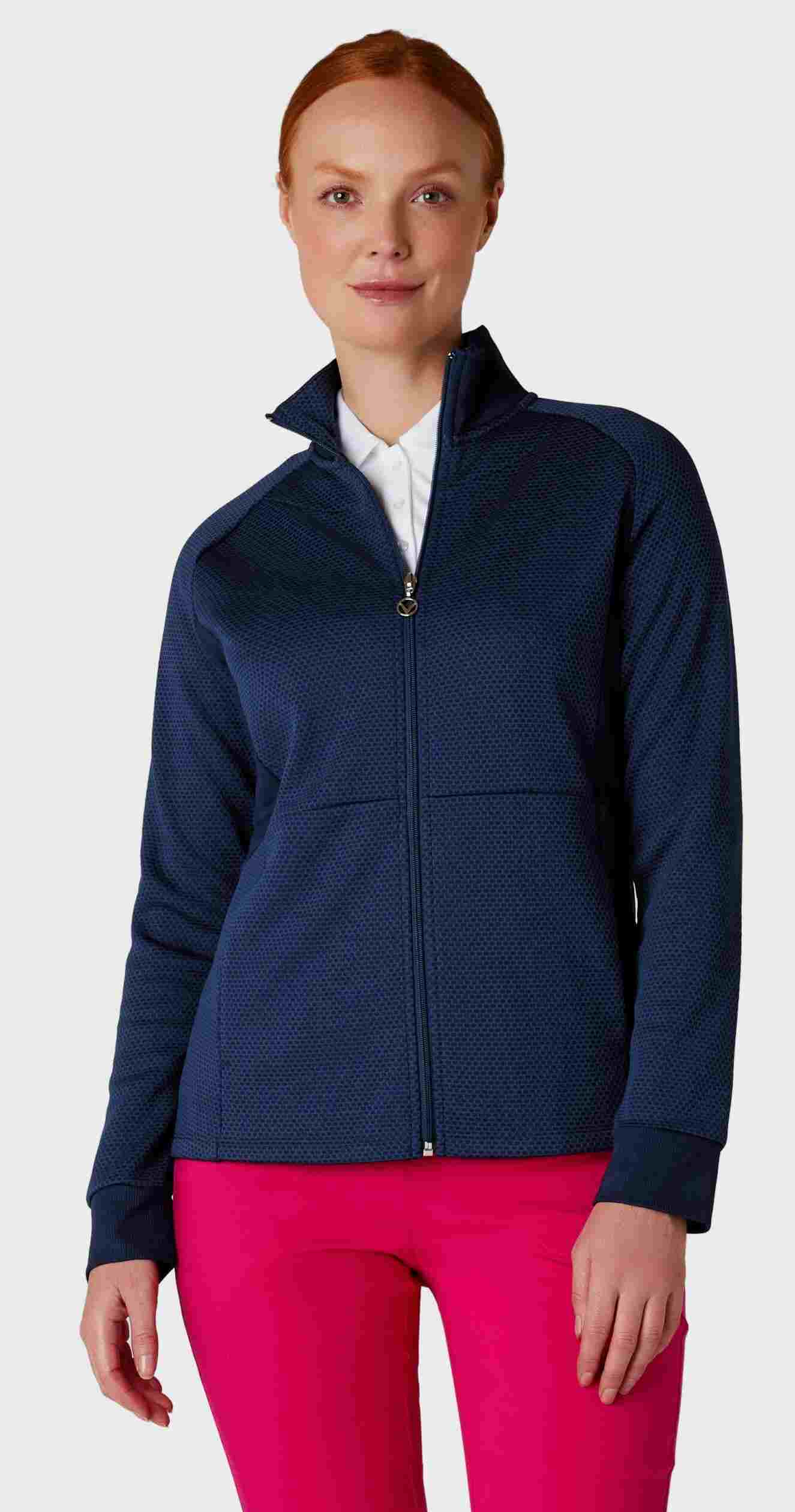 Callaway Full Zip Hexagon Damenjacke, dunkelblau