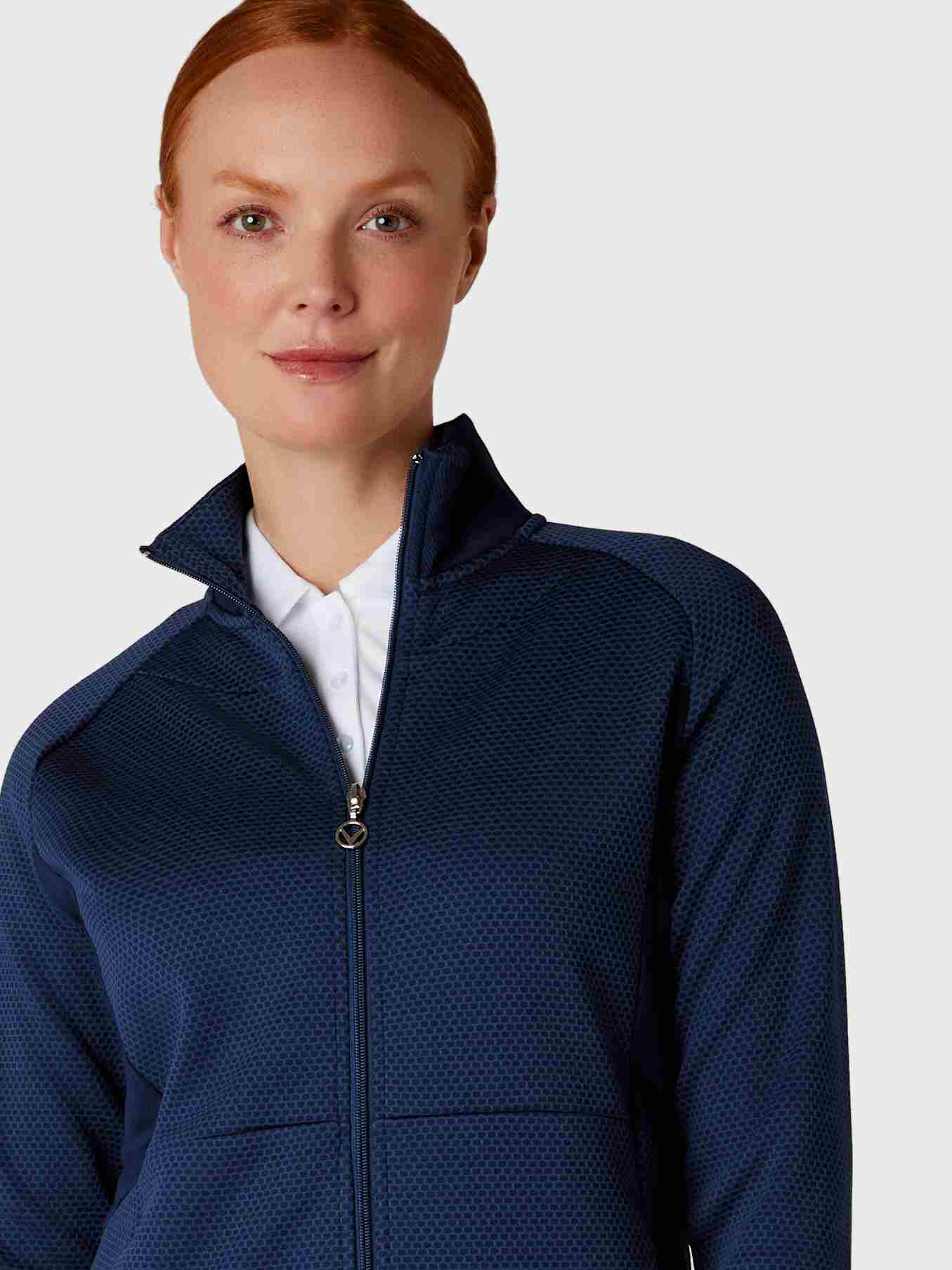 Callaway Full Zip Hexagon Damenjacke, dunkelblau