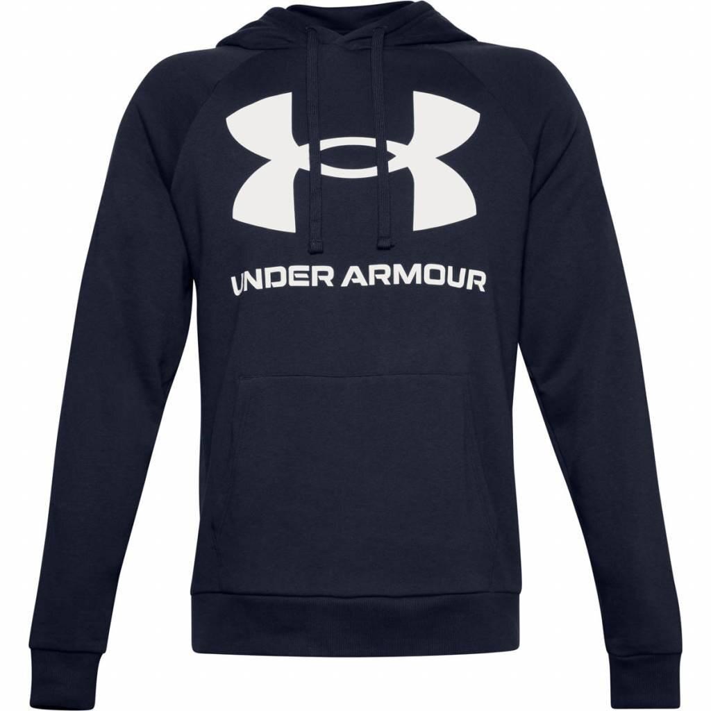 Under Armour Rival Fleece Big Logo Hoodie Herren Sweatshirt, dunkelblau