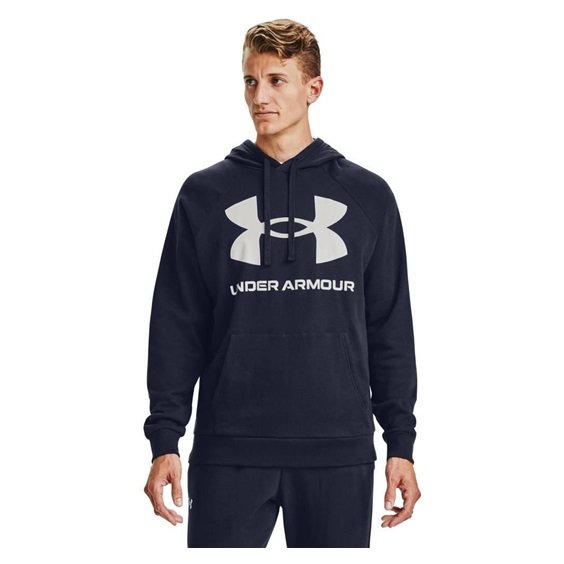 Under Armour Rival Fleece Big Logo Hoodie Herren Sweatshirt, dunkelblau