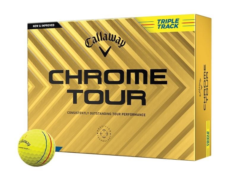 Callaway Chrome Tour Triple Track Golfbälle, gelb