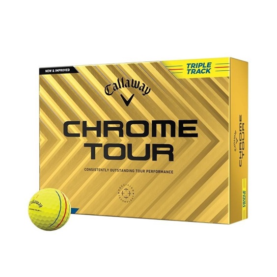 Callaway Chrome Tour Triple Track Golfbälle, gelb