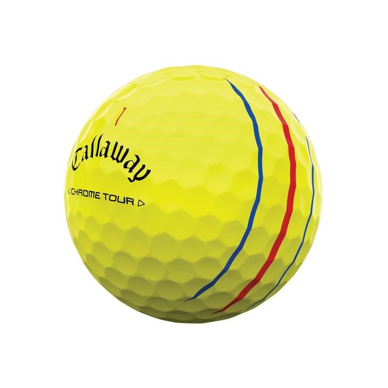 Callaway Chrome Tour Triple Track Golfbälle, gelb