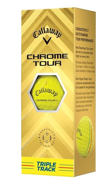 Callaway Chrome Tour Triple Track Golfbälle, gelb