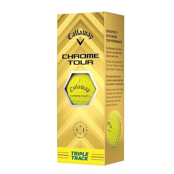 Callaway Chrome Tour Triple Track Golfbälle, gelb
