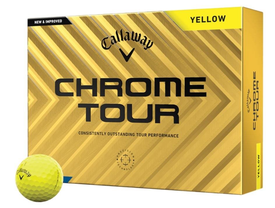 Callaway Chrome Tour Golfbälle, gelb