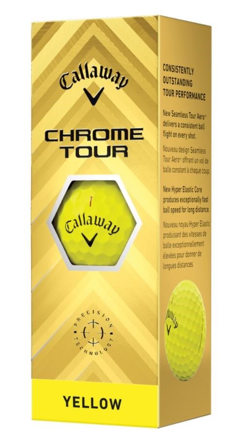 Callaway Chrome Tour Golfbälle, gelb
