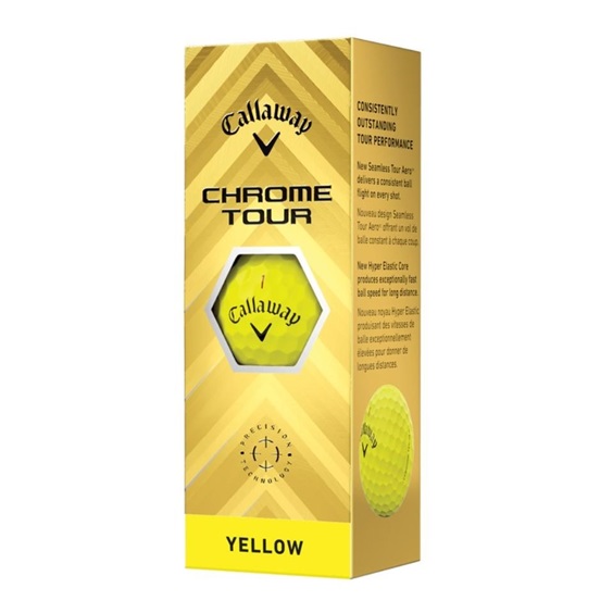 Callaway Chrome Tour Golfbälle, gelb