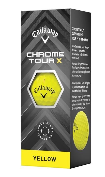 Callaway Chrome Tour X Golfbälle, gelb
