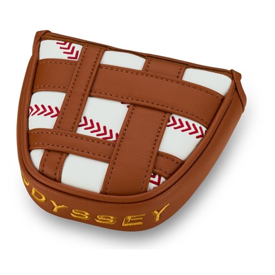 Odyssey Baseball Mallet Putter Headcover, braun/weiss