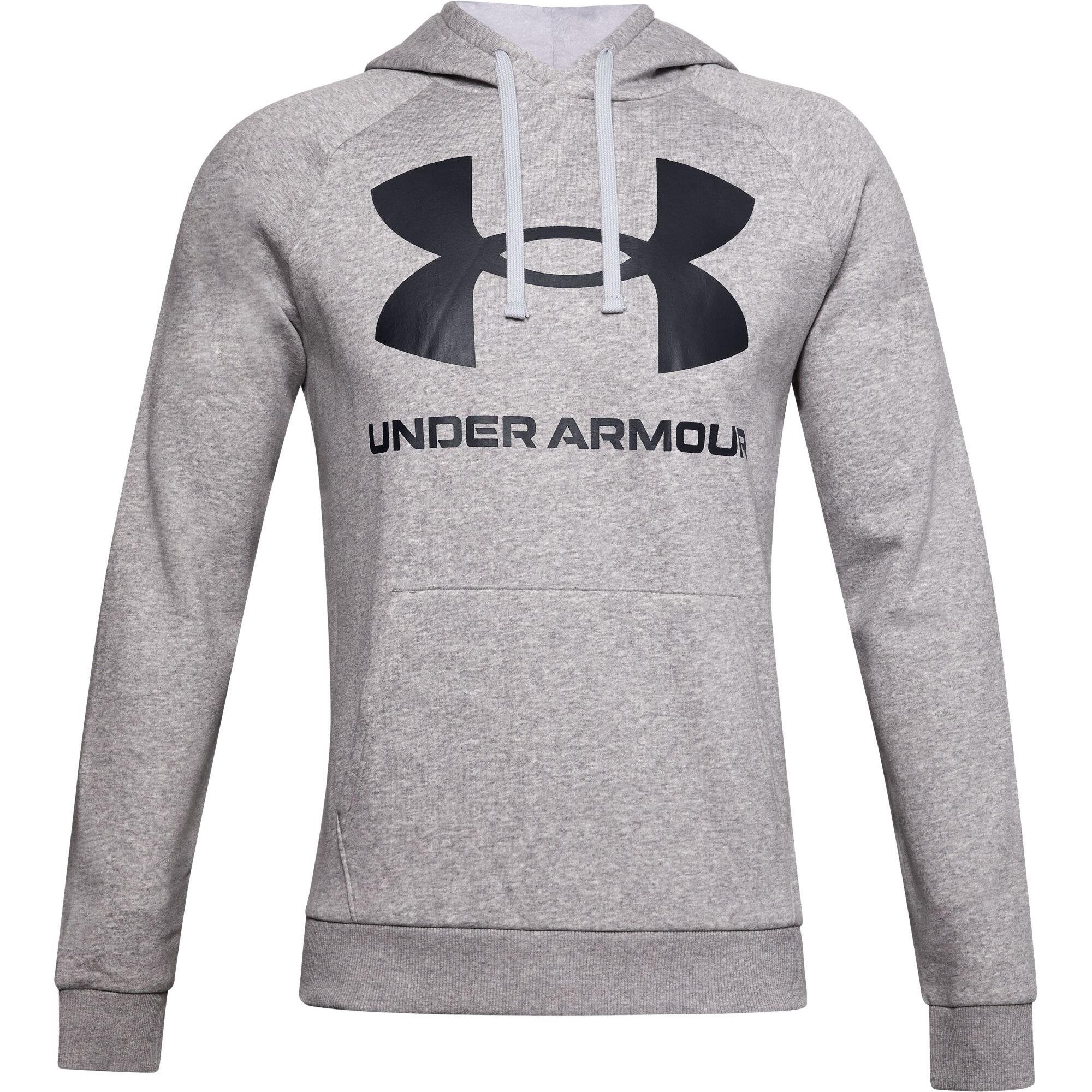 Under Armour Rival Fleece Big Logo Hoodie Herren Sweatshirt, grau