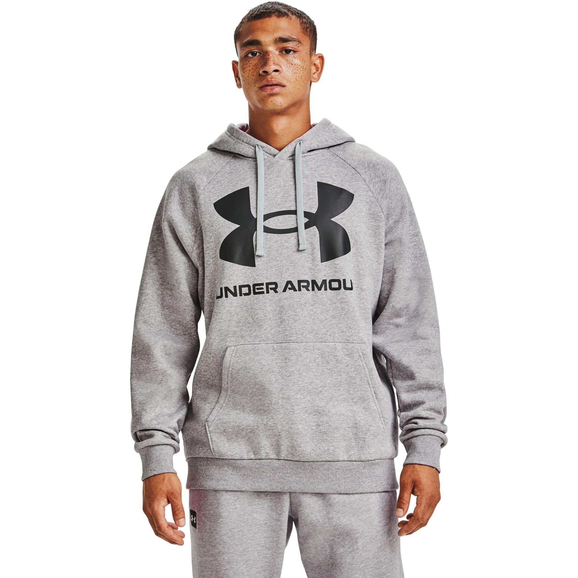 Under Armour Rival Fleece Big Logo Hoodie Herren Sweatshirt, grau