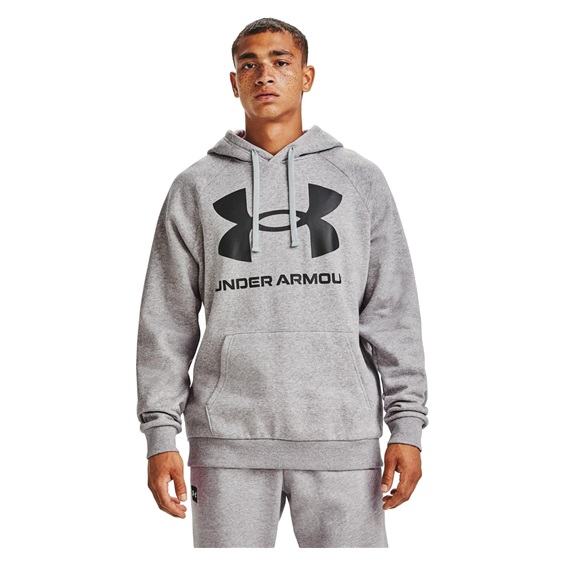 Under Armour Rival Fleece Big Logo Hoodie Herren Sweatshirt, grau