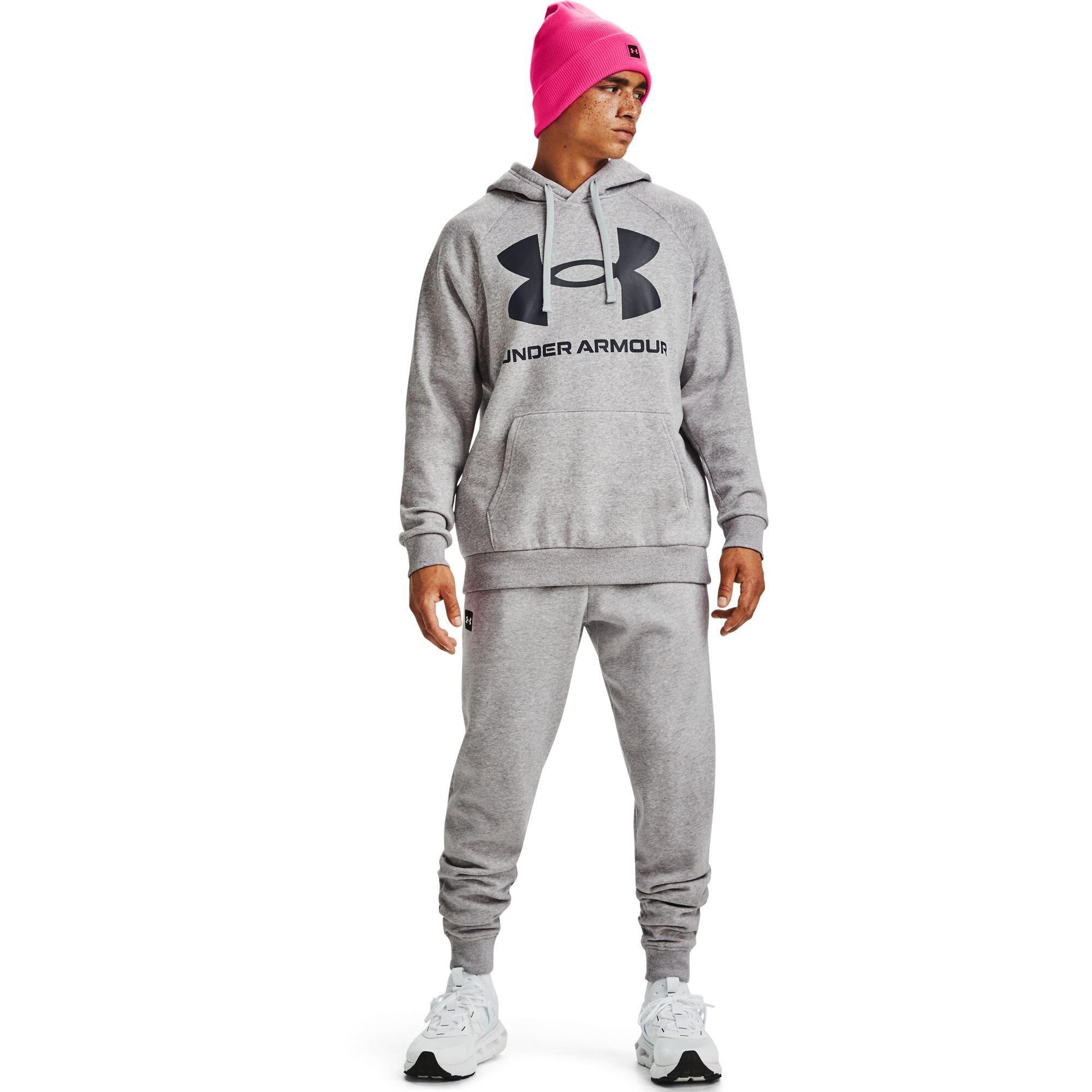 Under Armour Rival Fleece Big Logo Hoodie Herren Sweatshirt, grau